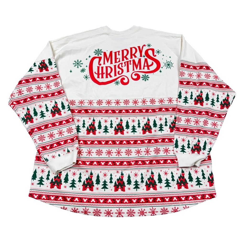 Disney Santa Mickey Mouse Merry Christmas Fair Isle Spirit Jersey Size XXL 2XL